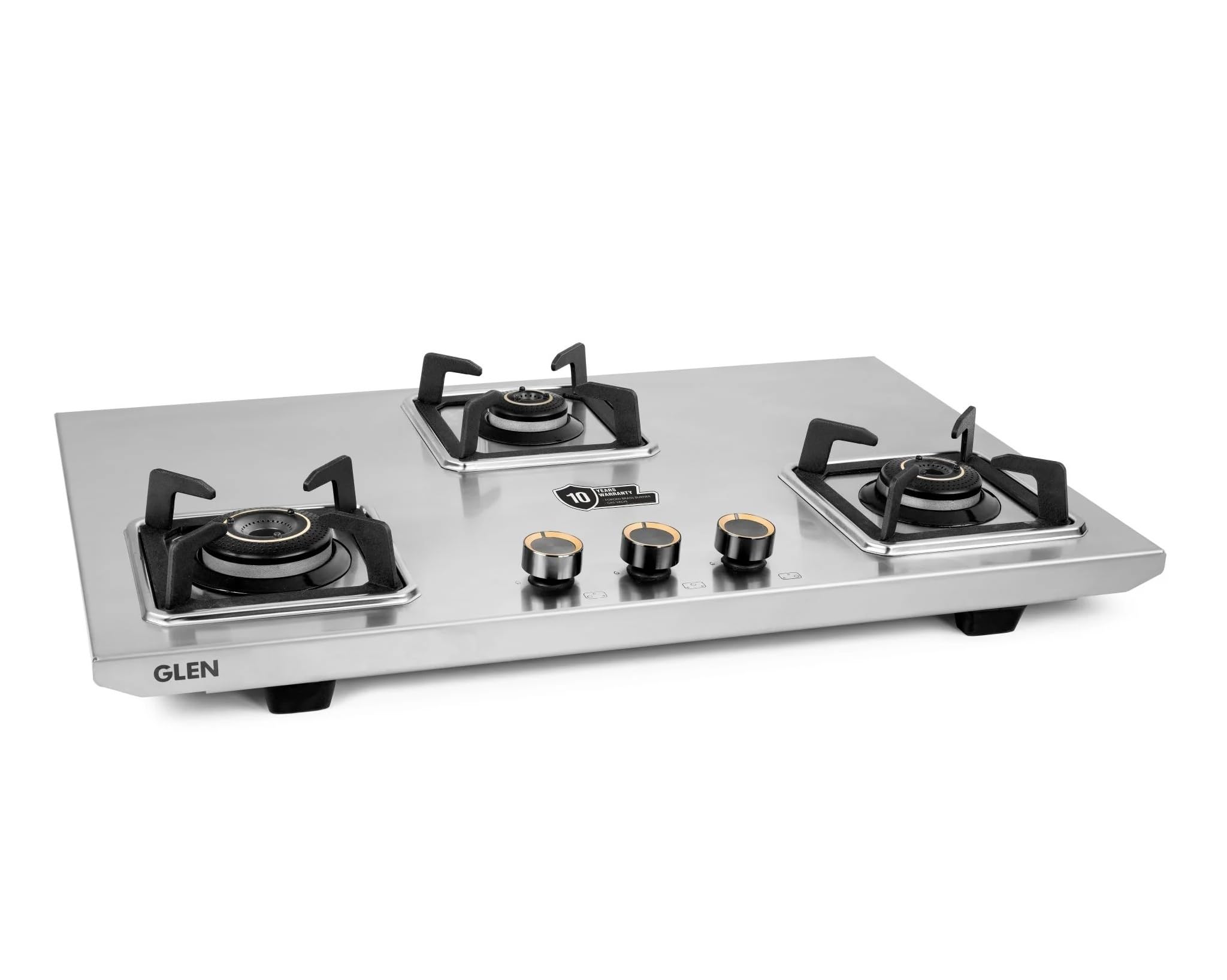 Glen 3 Burner Stainless Steel LPG Gas Stove 78 cm | Ultra Tuff Body | 1 Jumbo Forged Brass Burner | Manual Ignition | 360° Revolving Inlet Nozzle | 10 Year Warranty | 1053UTTNDTSS-image-24