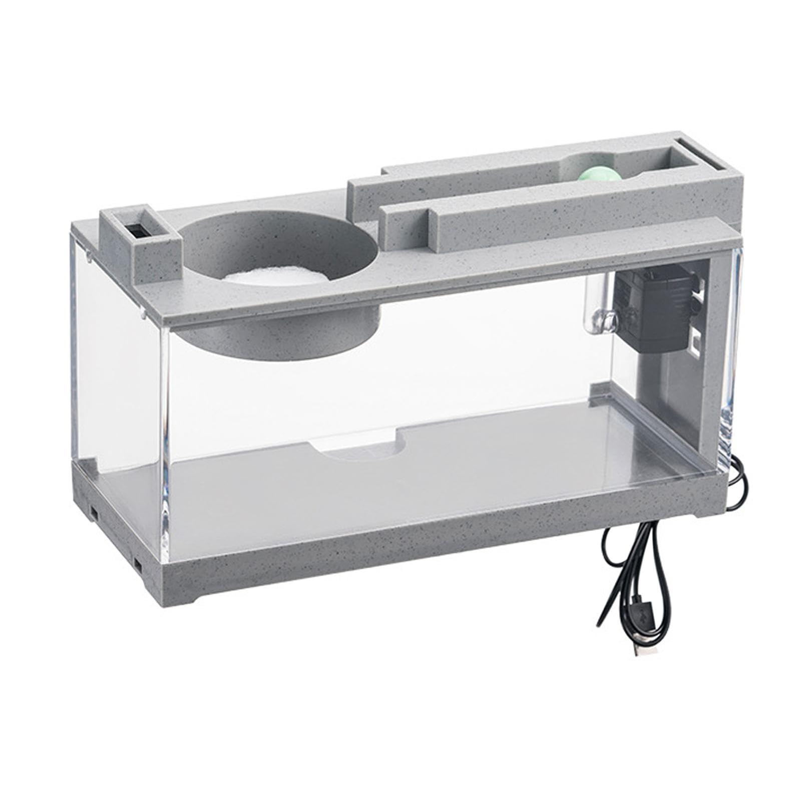 Mini Aquarium Aquarium Transparent Micro Décoratif Pierre Artificielle Boîte pour Reptile Matériau PP Facile Entretien Conçu, B