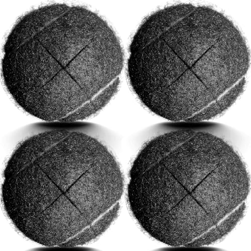 Image of Walker Tennis Balls Precut, Tennis Balls for Walkers Pre Cut, Walker Legs Universal Precut Gilde Balls for Chairs, Desks, Furniture Legs and Floor Protection -4PCS Black