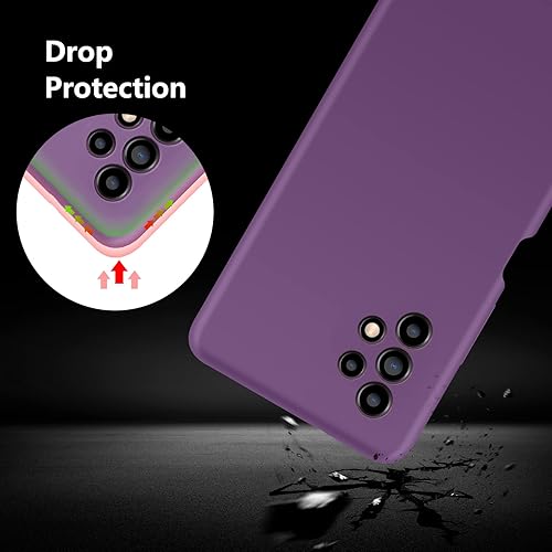 Miniatura 6 de E Segoi Diseñada para Galaxy A32 5G, silicona líquida de goma de gel a prueba de golpes, forro de tela de microfibra suave, compatible con Galaxy