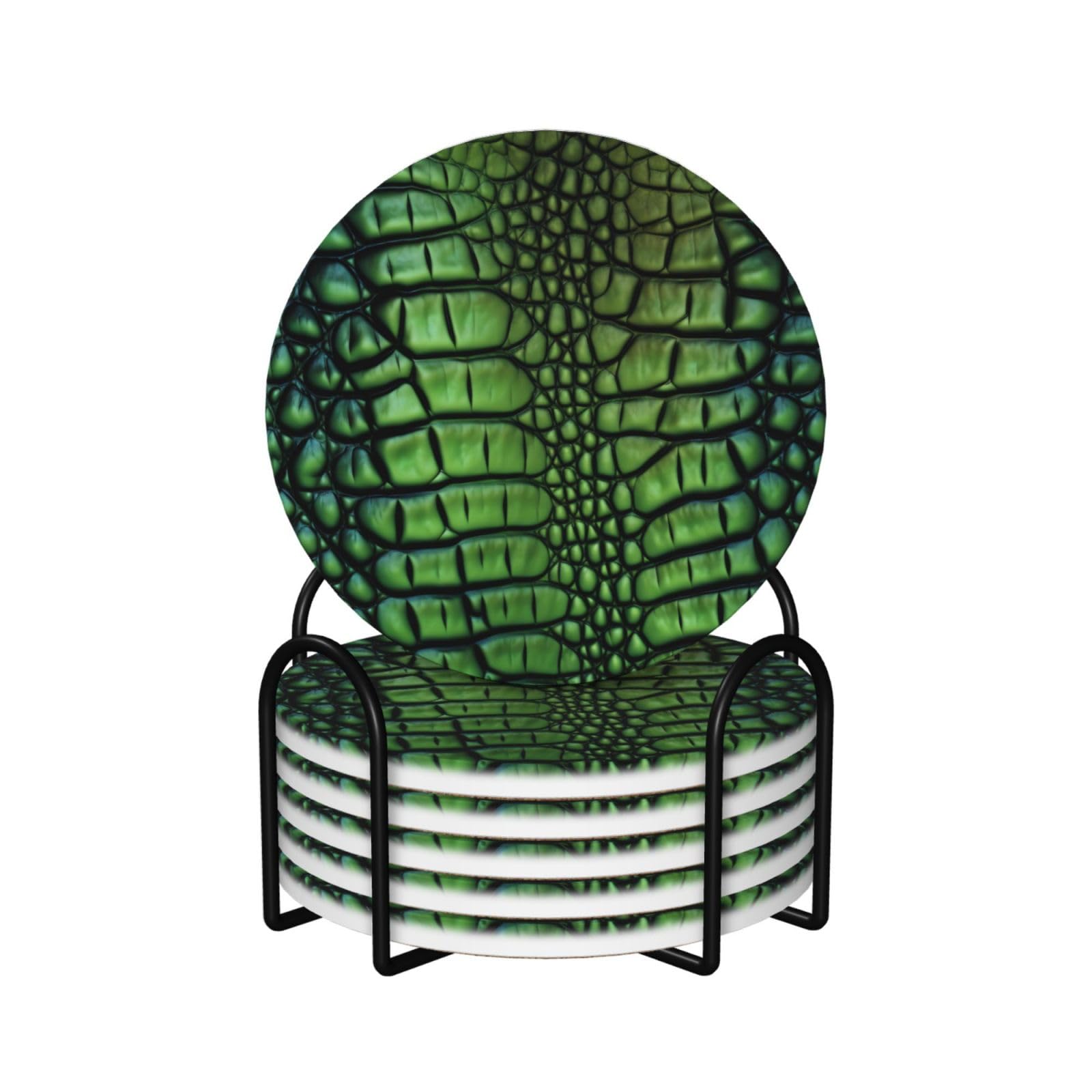 Dessous de verre anti tache en céramique alligator pour préserver votre table