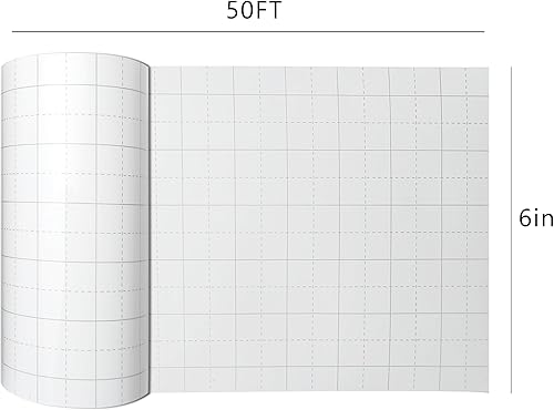 Miniatura 10 de RIZEE Cinta de transferencia de agarre estándar para vinilo de 50 pies con rejilla de alineación para Silhouette Cameo, vinilo adhesivo Cricut para