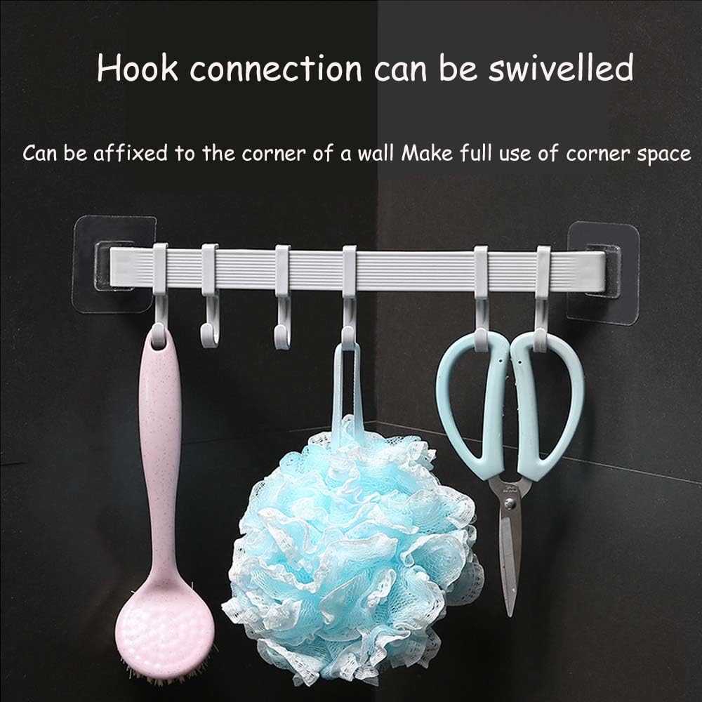 Momgyaamz Barra Portautensili Cucina in Acciaio Inox - Senza Trapano, Doppia Asta Multiuso Con 6 Ganci - Porta Mestoli e Utensili