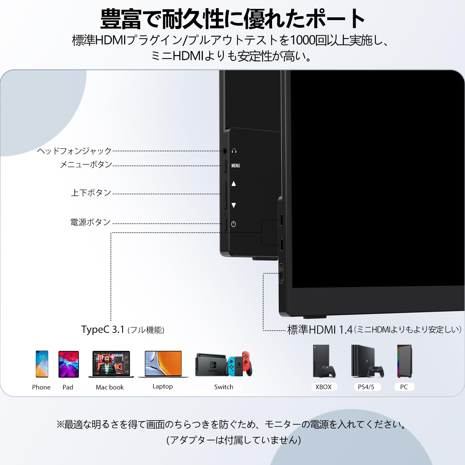 Amazon.co.jp: モバイルモニター 15.6インチ 自立型 モバイル