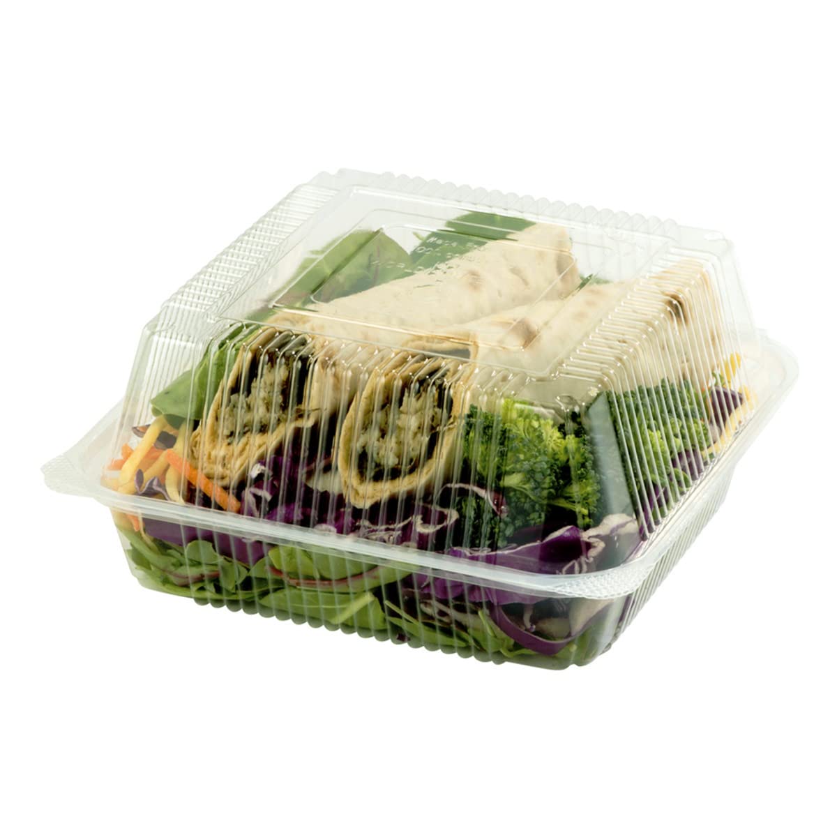 World Centric KL-CS-7 Compostable Ingeo Hinged Clamshell, 6.75" x 6.75" x 3" (Pack of 250)