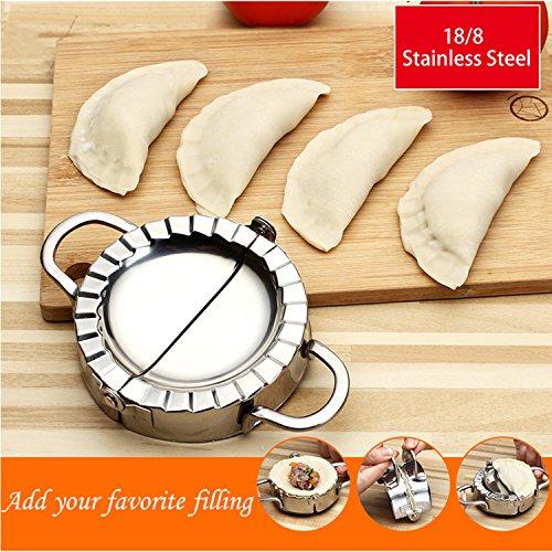 Best Utensils Ravioli Mold Commercial Pierogi Maker Empanada Press Stainless Steel Dumpling Wrappers Press Pastry Dough Cutter Kitchen Aid Baking Tools (L-Dia. 4 3/4 Inch) #TOP4