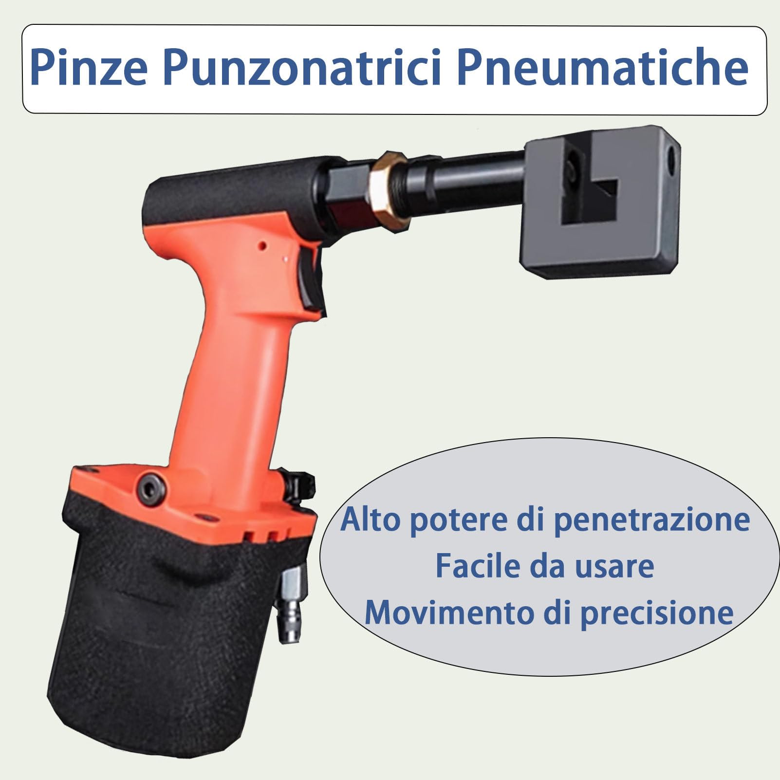 Punzonatrice Pneumatica in Lega di Acciaio, Utensile per Punzonatura Pneumatica Girevole A 360 Gradi, Potente Pressione di Aspirazione, Bassa Rumorosità, Facile da Usare 3.2mm