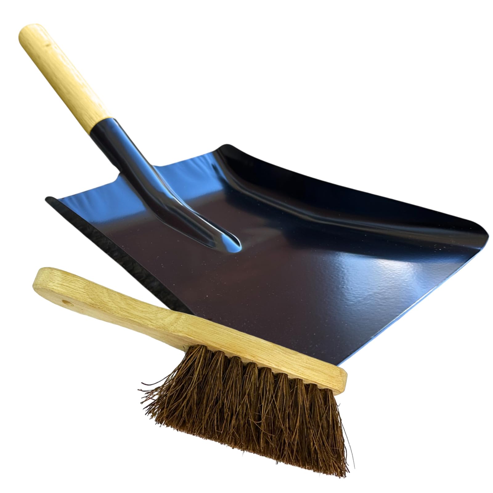 LS Heavy Duty Shovel for Digging with Wooden Handle Metal Steel Fireplace Coal Ash Shovel for Landscaping Gardening Construction Snow Shoveling and Yard Work Garden Tools (SHOVEL & HARD BRUSh)