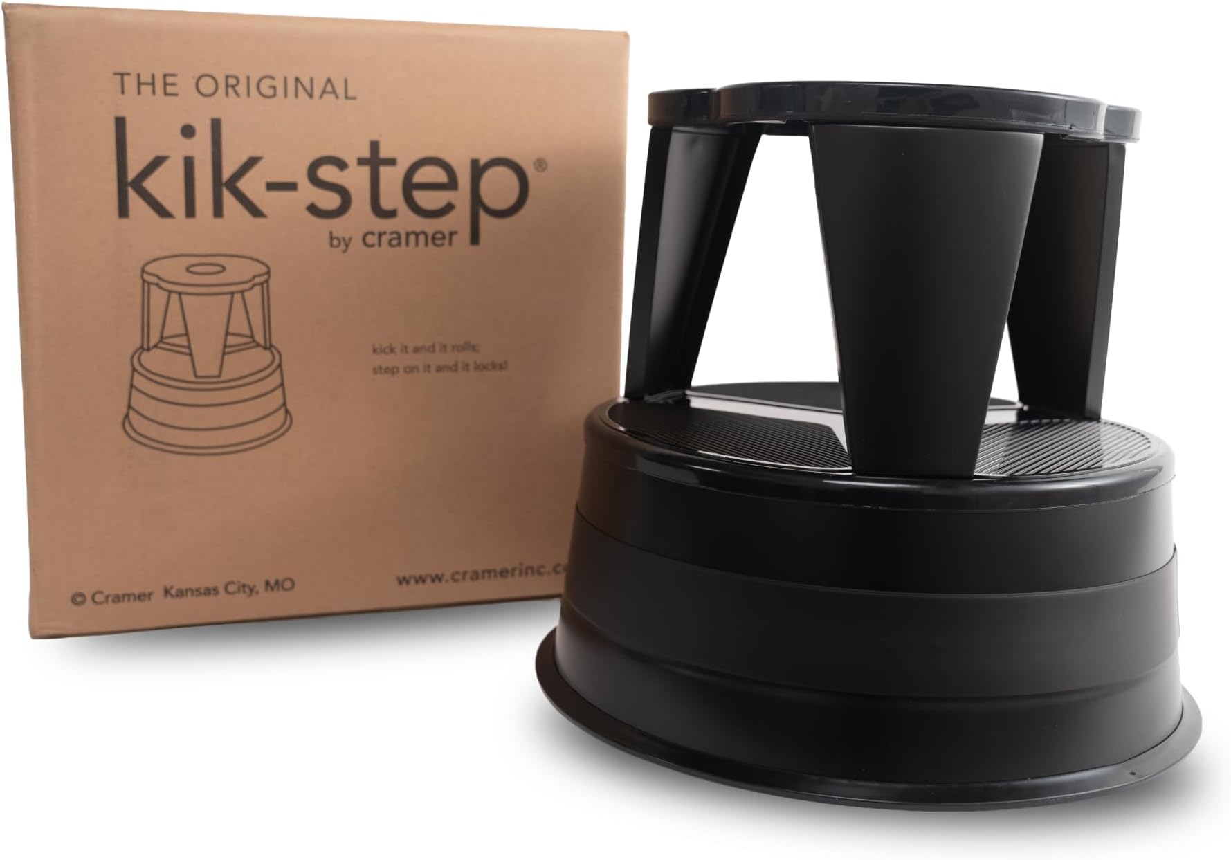 Step Stool with Locking Wheels, Cramer Kik-Step Heavy Duty Stool, Non-Slip