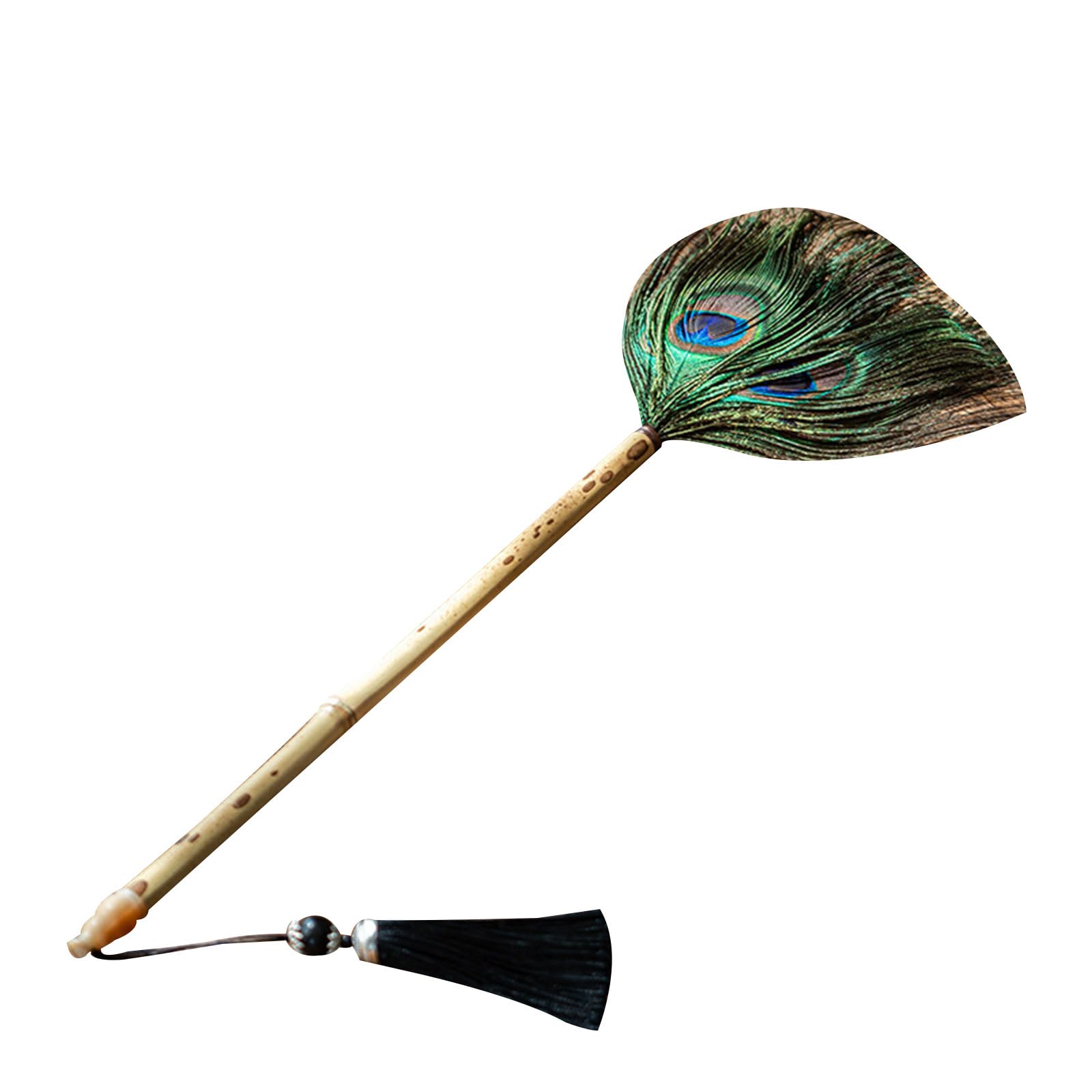 Buxuaaaa F Peahen Duster With Bam-Boo Handle Eather Duster Or Cleaning Ceiling Window Blinds Computer Screen Bookshelves Eather