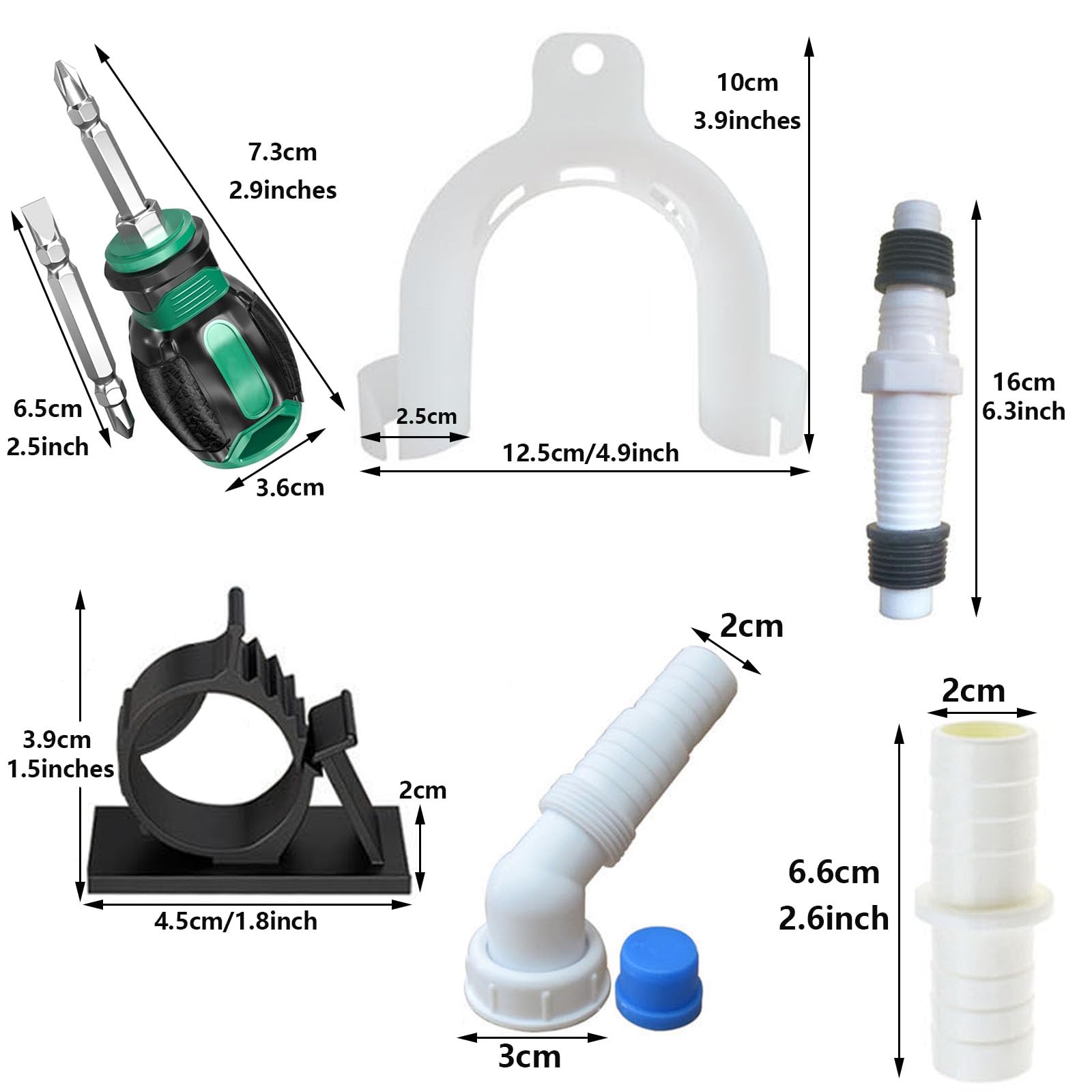 Ablaufschlauch Verlängerung,Abwasserschlauch Spülmaschine 0.3/0.5/0.6/0.8/1/1.5/2/3/4/5M,Ablaufschlauch Schlauch Universal,inkl Schlauchverbinder und Schlauchschellen für Waschmaschine Geschirrspüler