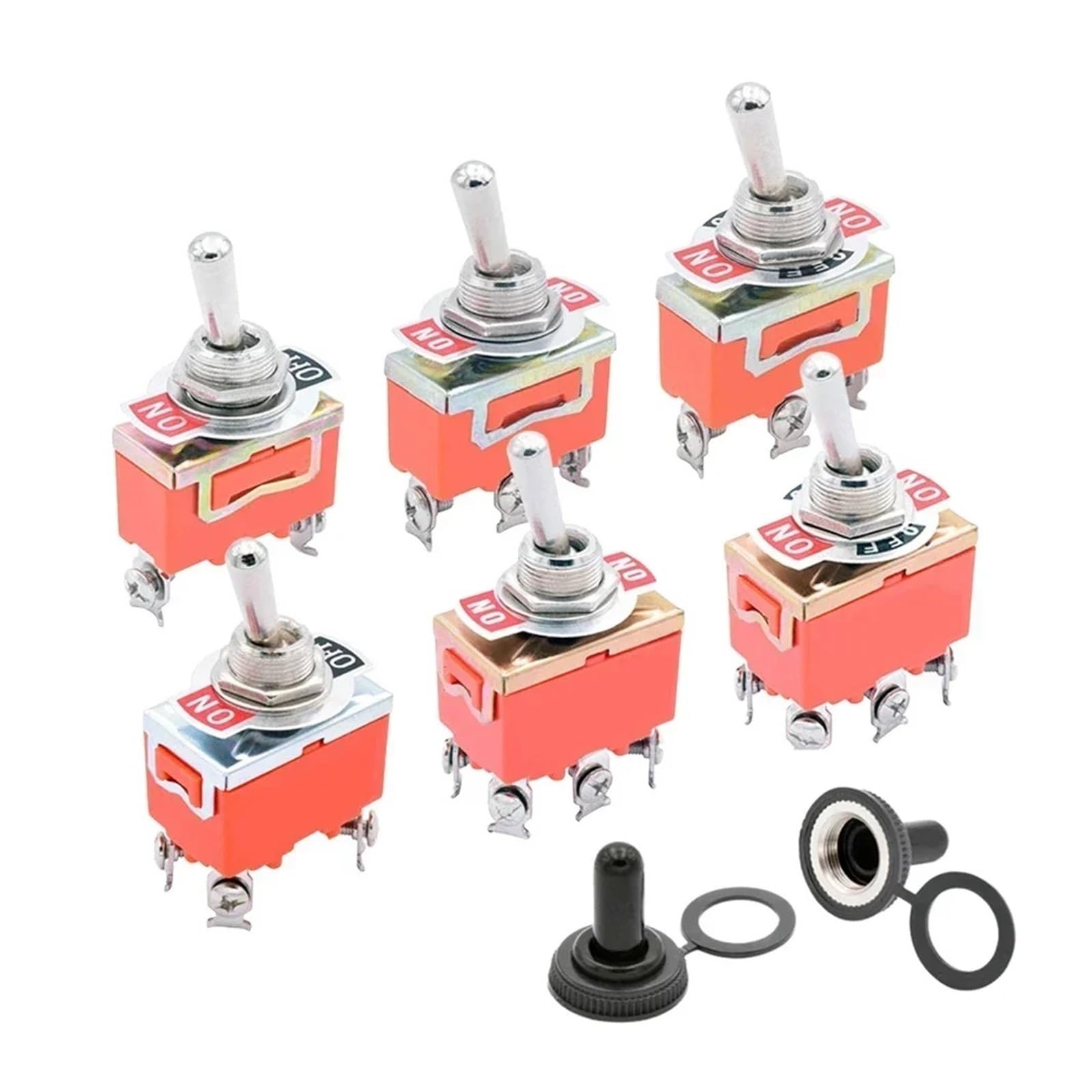 5 uds E-TEN1322 1021 1122 1221 1321 interruptor de palanca SPST DPDT 250V 15A 2 3 enganche de posición tapa impermeable(1122S ON OFF ON)