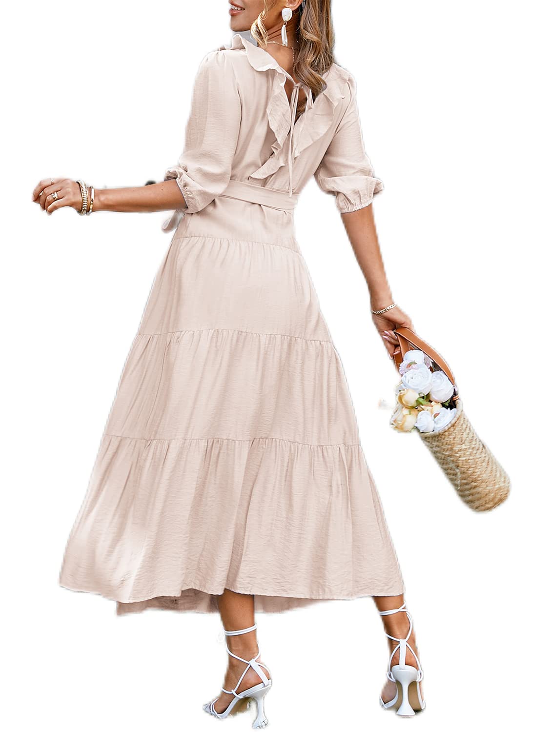 Elise | Women’s Wedding Guest Wrap Maxi Dress with V-Neck