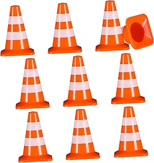 NAMOARLY 10 Peças Cones De Brinquedo Para Sinalização De Trânsito Cones De Espuma De Brinquedo Para Artesanato Sinais De Rua Modelos De Trânsito Cones Preroll Mesa De Areia Cones De