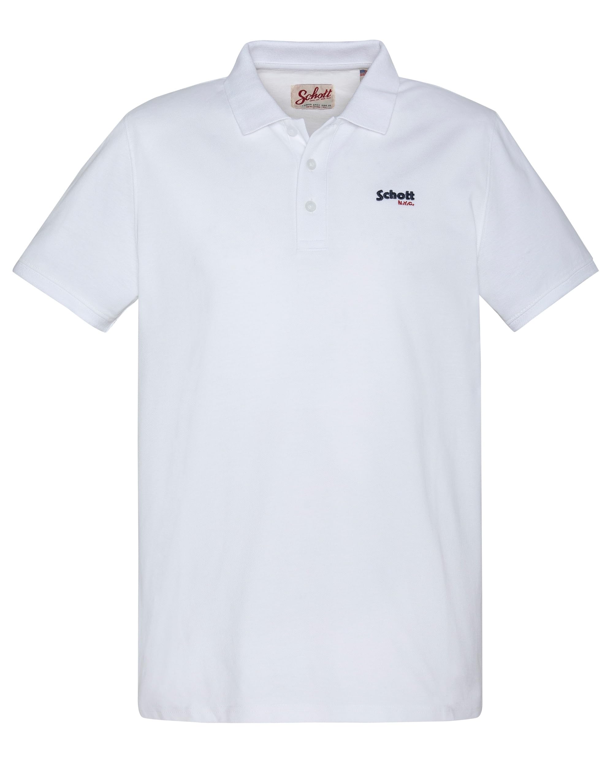 Schott NYC Men's Pscasual Polo Shirt, White, XL