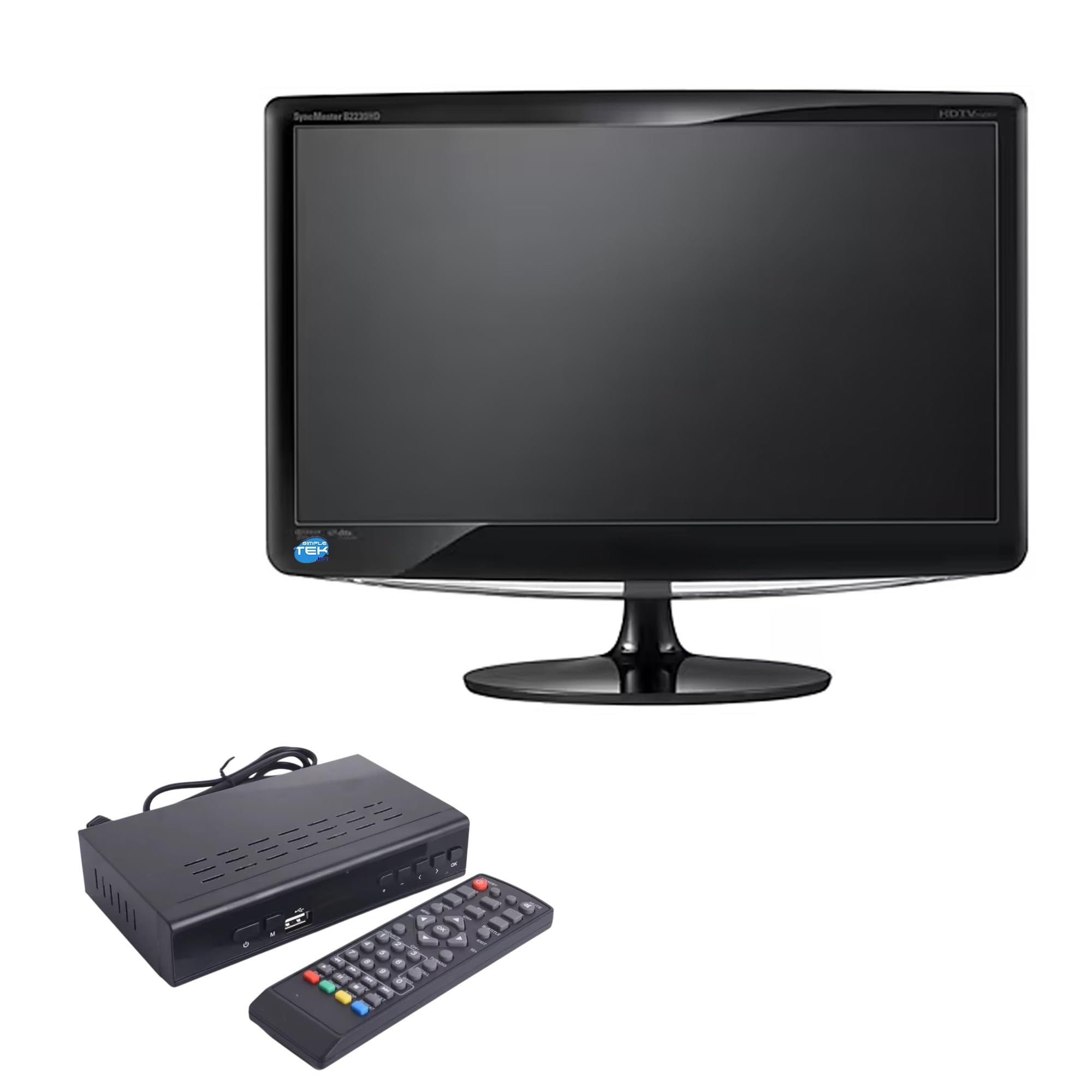 SIMPLETEK - TV 22" Full HD Multimediale nero con Base (Ricondizionato)