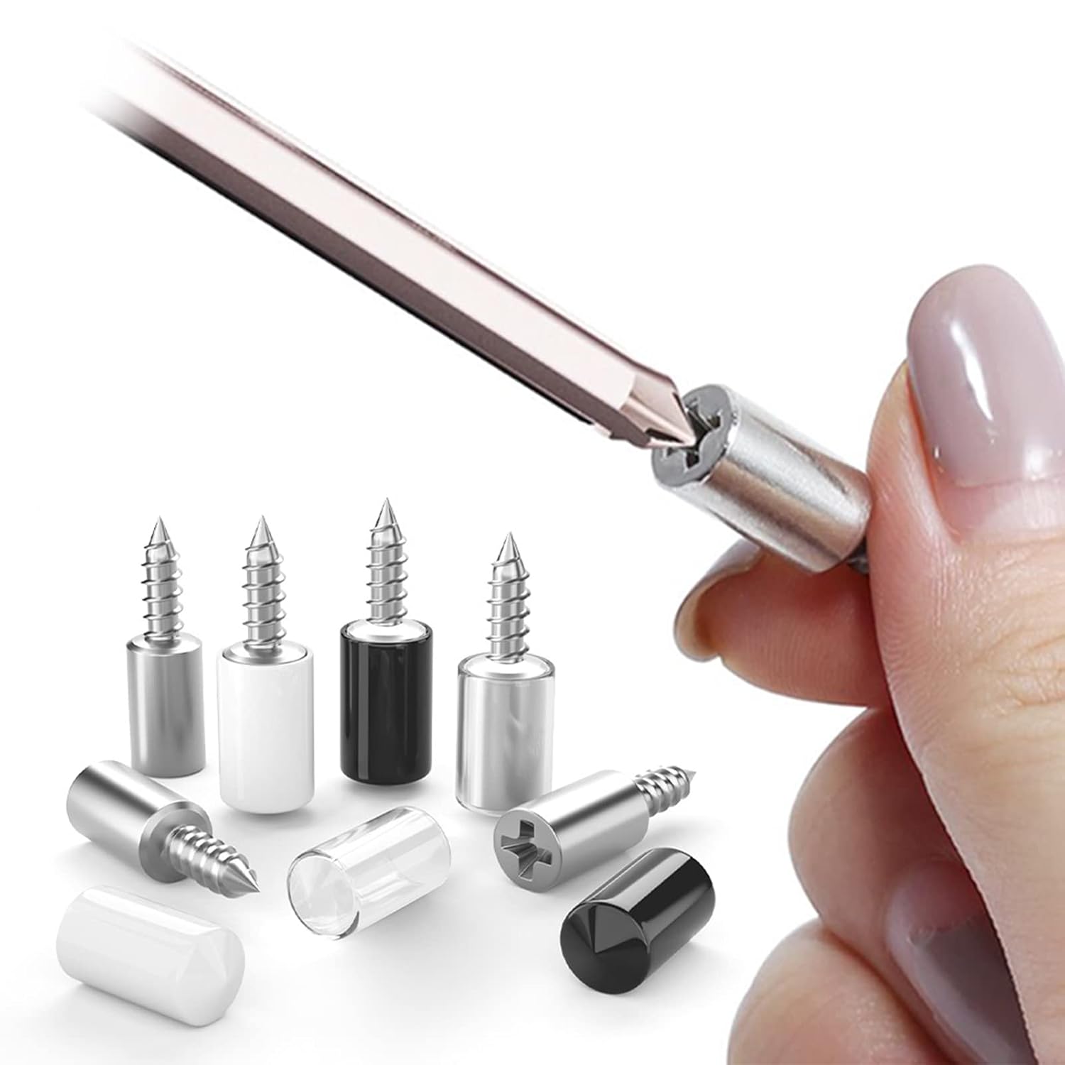 20/40/60Pcs SelfTapping Screws Laminate Support (20Pcs,Black Rubber Sleeve)