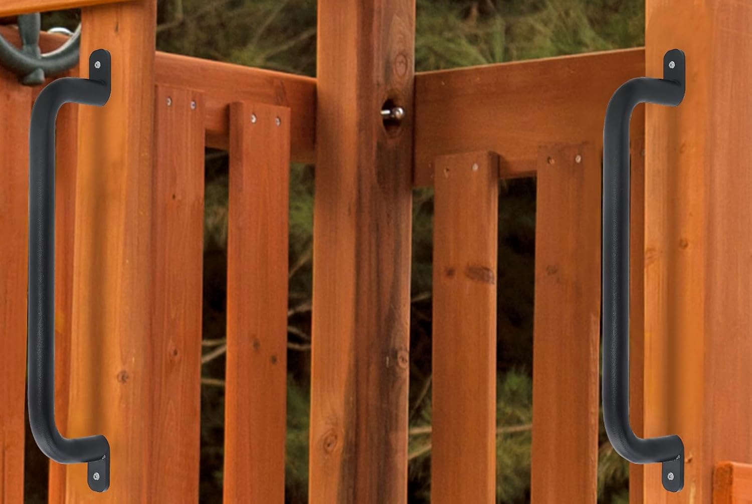 17 Inch Black Safety Playground Handles Pack of 4- Playset Handles, Swing Sets Accessories Hand Grips, Grab Handle Monkey Bar for Playhouse, Treehouse