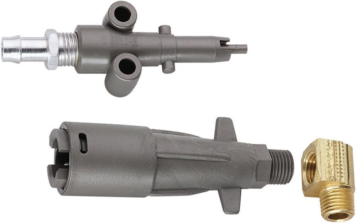 8899LP6 Mercury Fuel Tank Fitting, Boat Fuel Connector, Silver Brass, Fits 3/8 Inch Hose