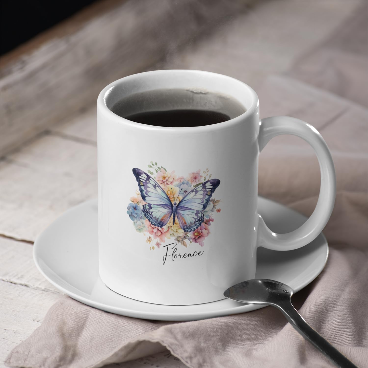 Amazon.com | Personalized Awesome Butterfly Tea Cup, Unique Custom