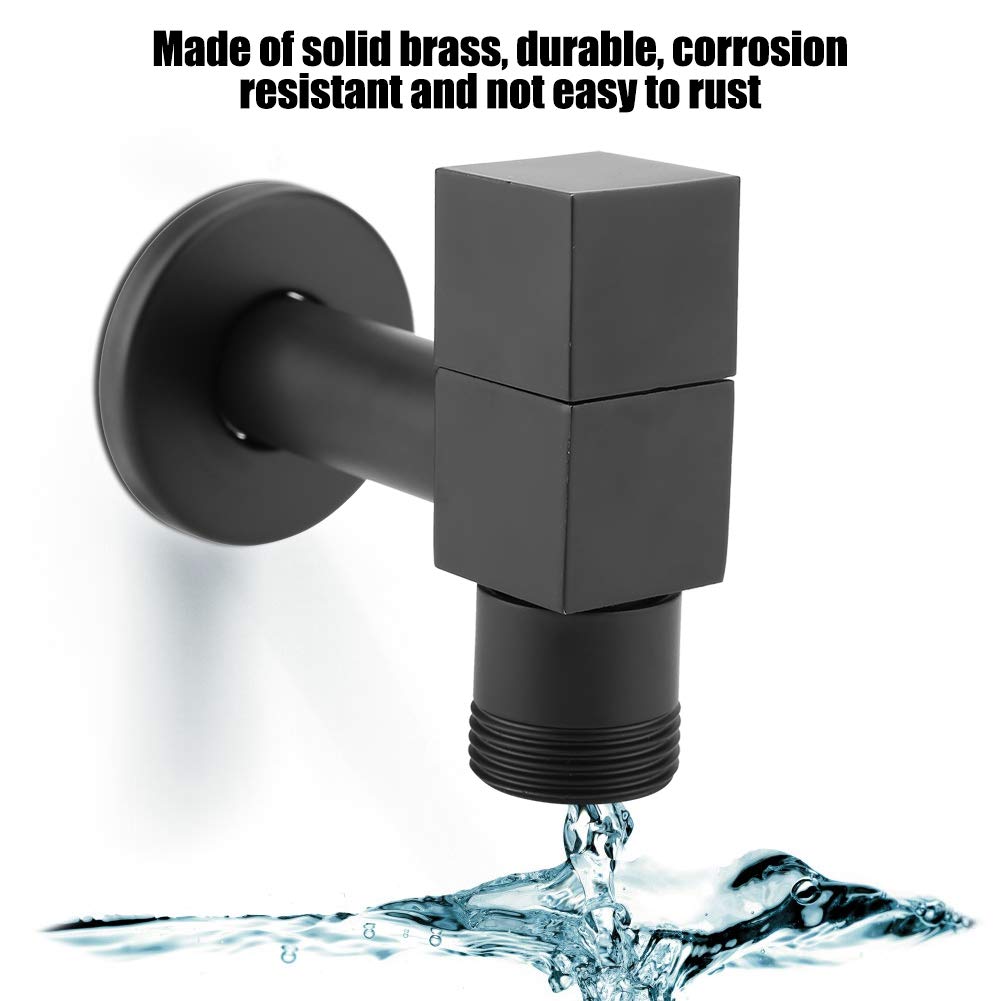 Wall Mounted Faucet, Brass Square Washing Machine Faucet Cold Water Tap for Laundry Bathroom(G3/4) - Image 2