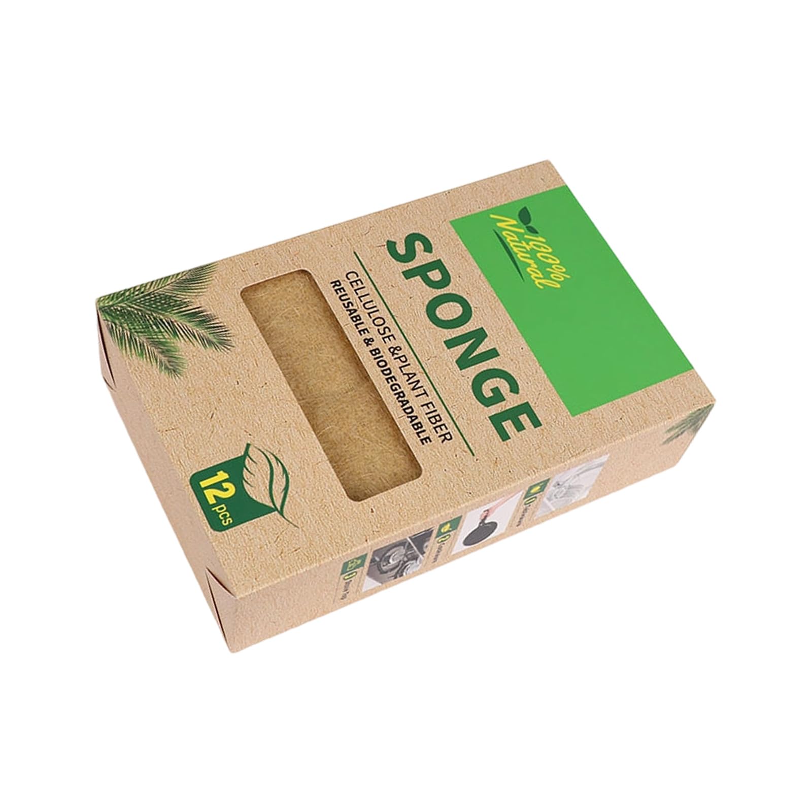 Xjdzineq 12 / 24pcs Sisal Coconuts Fiber Cleaning Sponges Scrubbers Scouring Pad Cleaner for Household Kitchen and Offices Use Scrubbing Pad