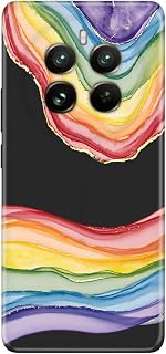 Senada Realme 12 Pro ile Uyumlu Kılıf Resimli Desenli Silikon Rainbow Ametist