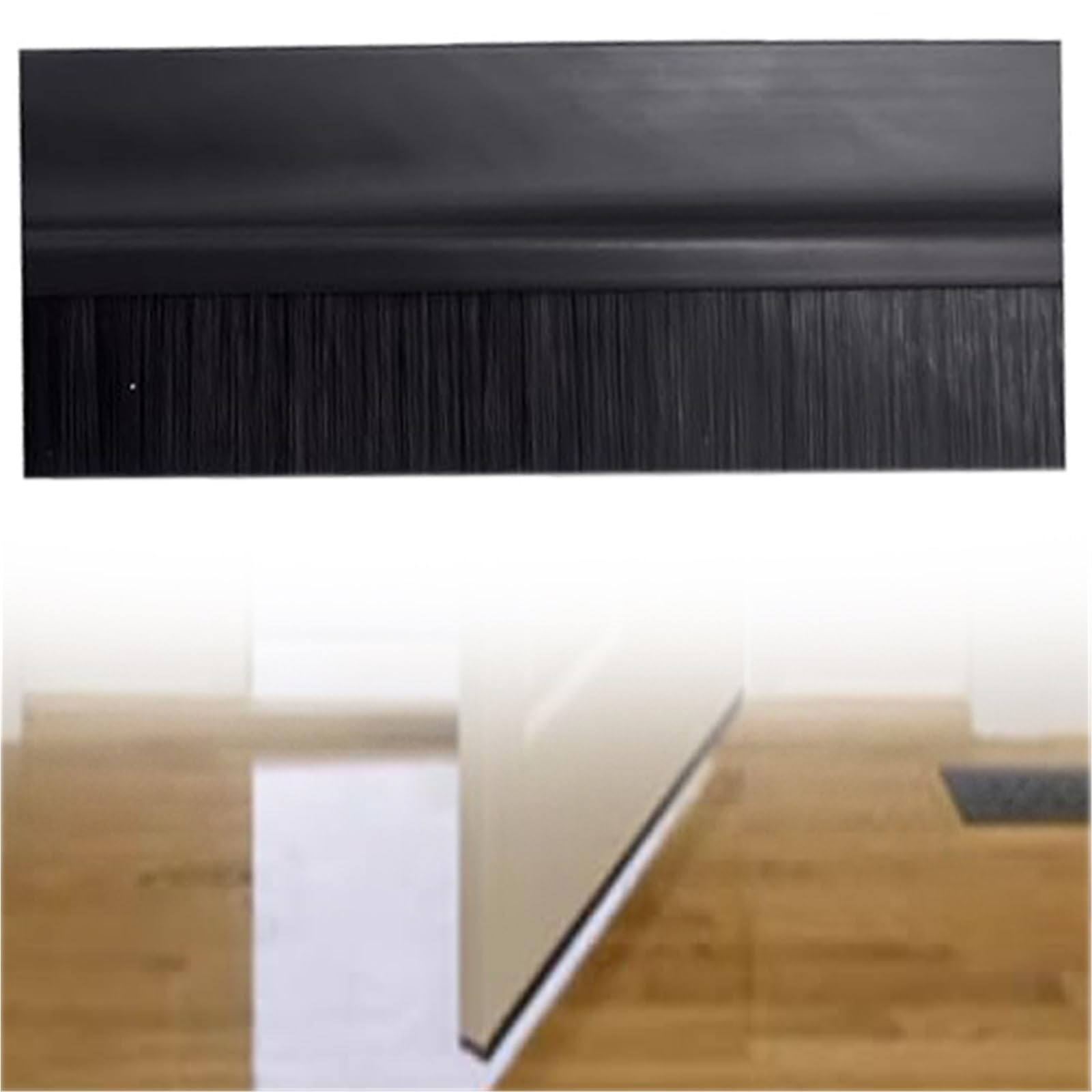 Sealing Draught Excluder Strip, PVC Door Bottom Brush Strip, Adhesive Backing, Multiple Sizes(A,L 50cm x Brush Height 60mm)