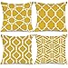 MIULEE Copricuscini Decorativa per Divano Marocco Cuscini in Velluto Federe per Cuscini Elegante Federa Quadrata per Letto di Casa 4 pezzi 45x45 cm Curcuma