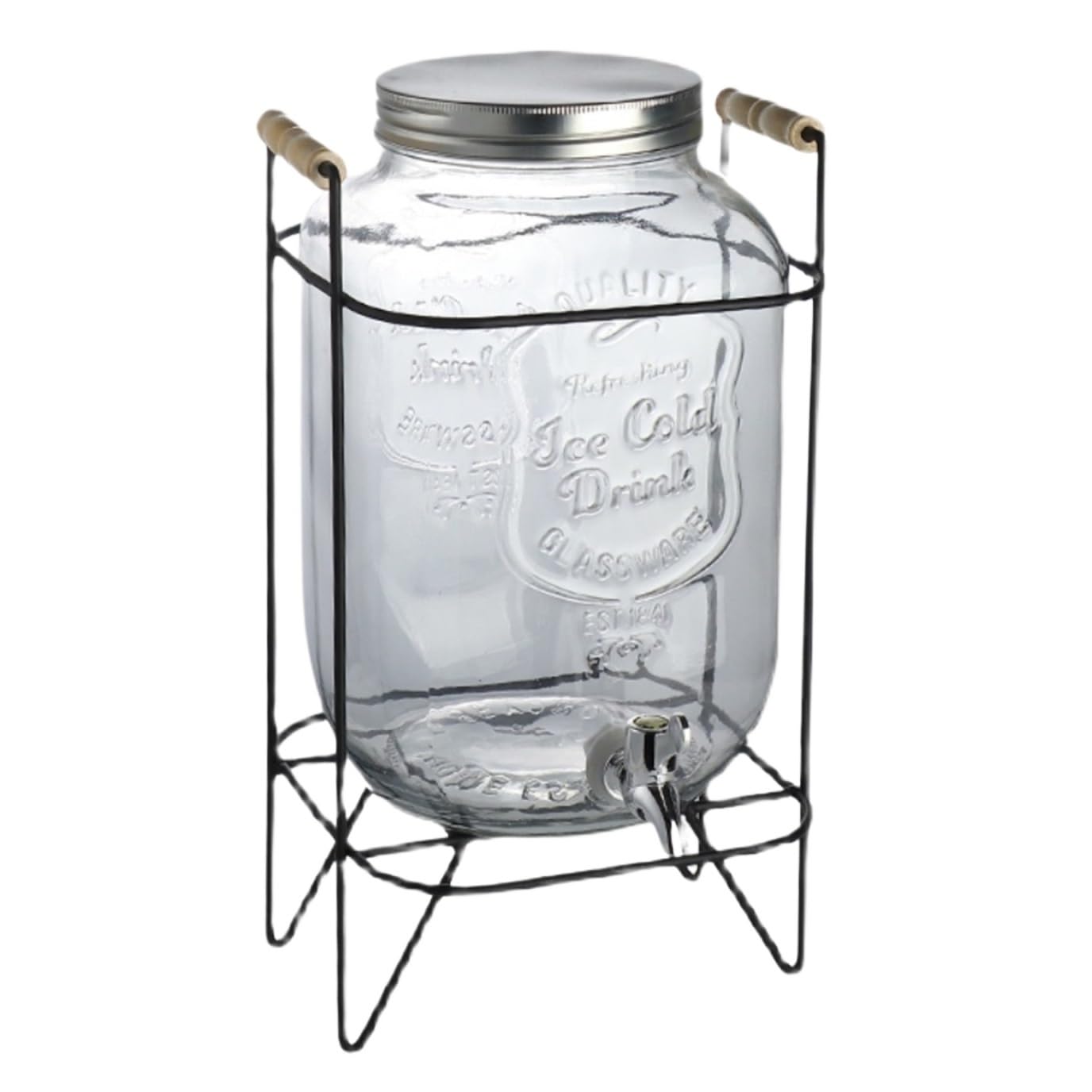 Dispensador Cerveza Dispensador De Bebidas Vidrio 1.05 Galones con Grifo Acero Inoxidable para Casa Bar