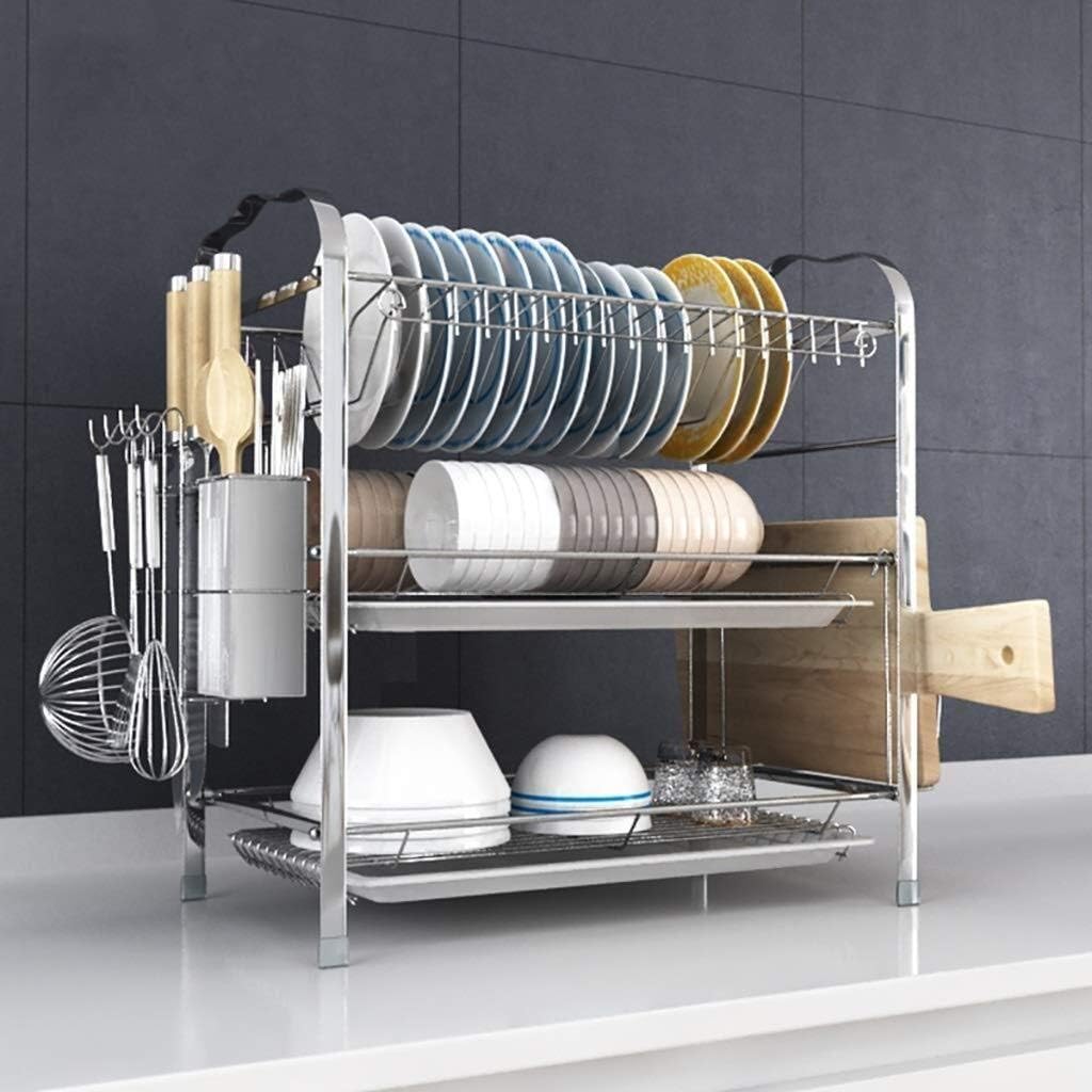 Stainless Steel Kitchen Shelves Display Stand Kitchen Supplies Storage Rack Cutlery