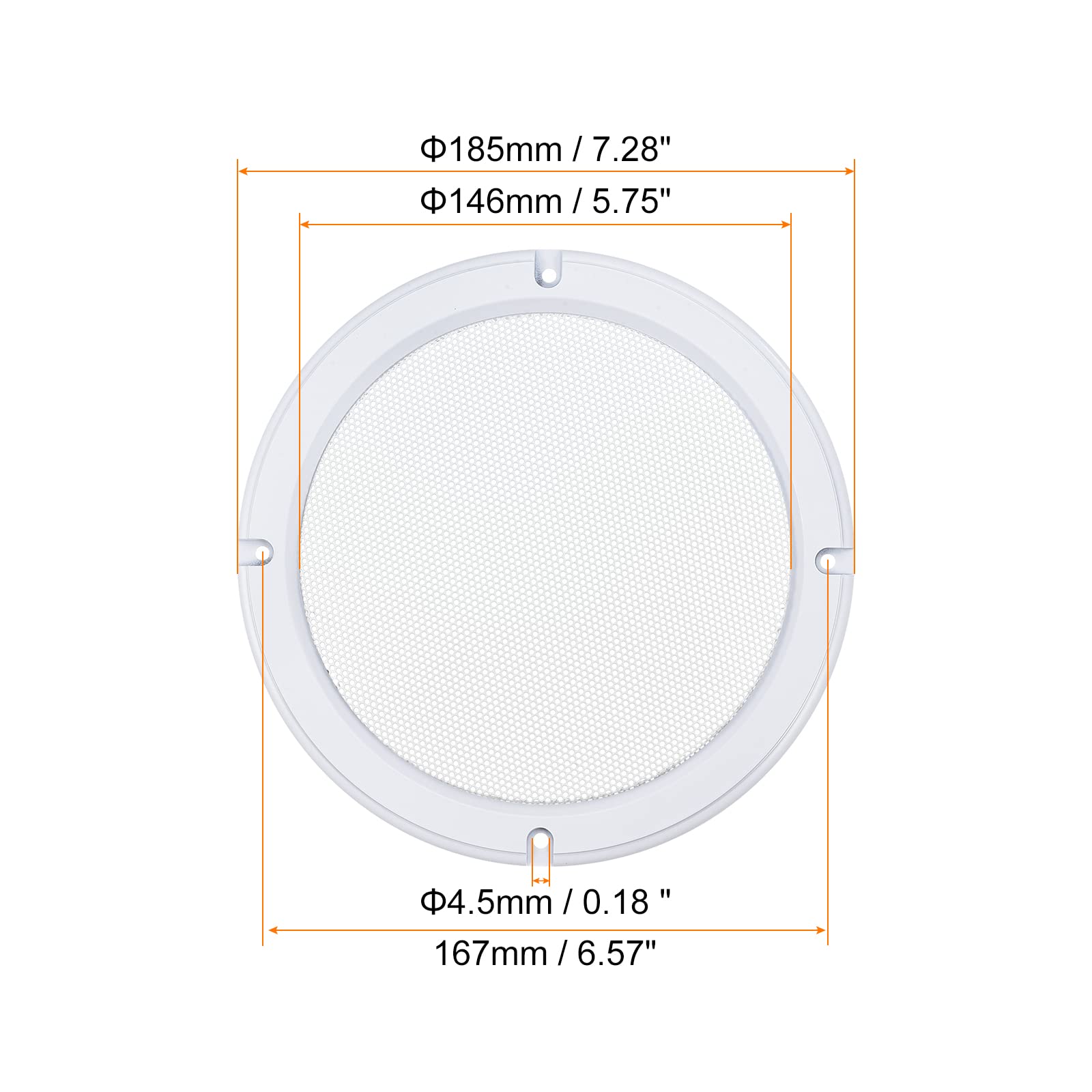 MECCANIXITY Speaker Grill Cover 6.5" White Mesh Subwoofer Grill Horn Guard Protector with Screws for Home Audio DIY White Frame 4 Pack