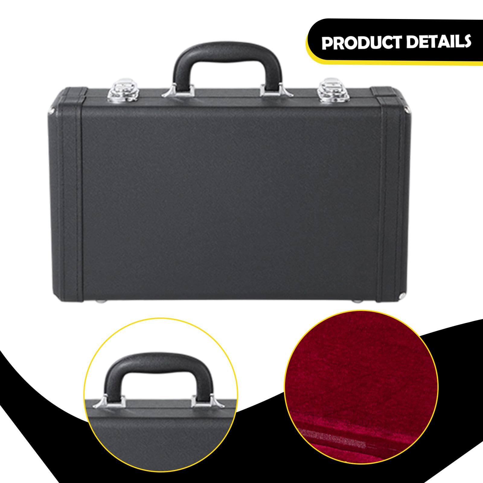 Custodia Clarinetto Bb Borsa Trasporto Accessorio Musicale Valigetta Protettiva Interno Velluto PU Pelle Resistente Doppia Chiusura Adatta per Viaggio, L