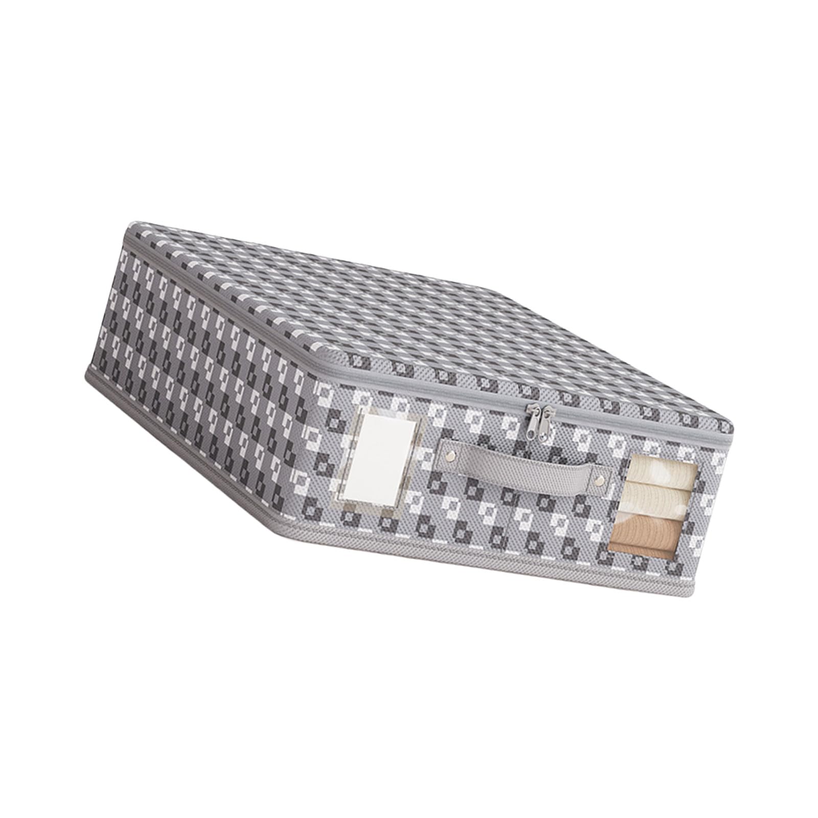 Qusinfc Zippered Foldable Storage Box for Clothes, Large Capacity Nonwoven with Lid & Space-Saving Design Multipurpose Foldable Storage Box