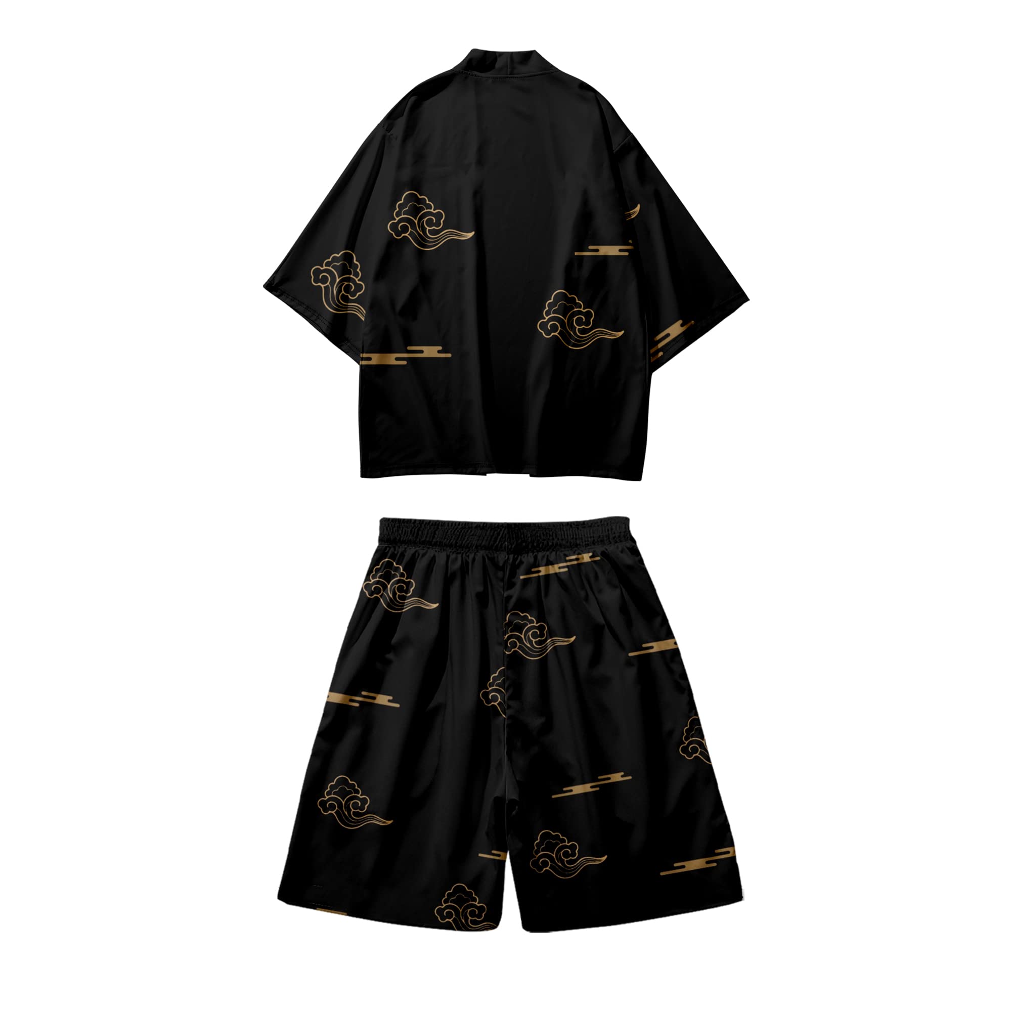 Men's Japanese Kimono Set 2 Piece Shorts Sets Summer Beach Vacation Outfits