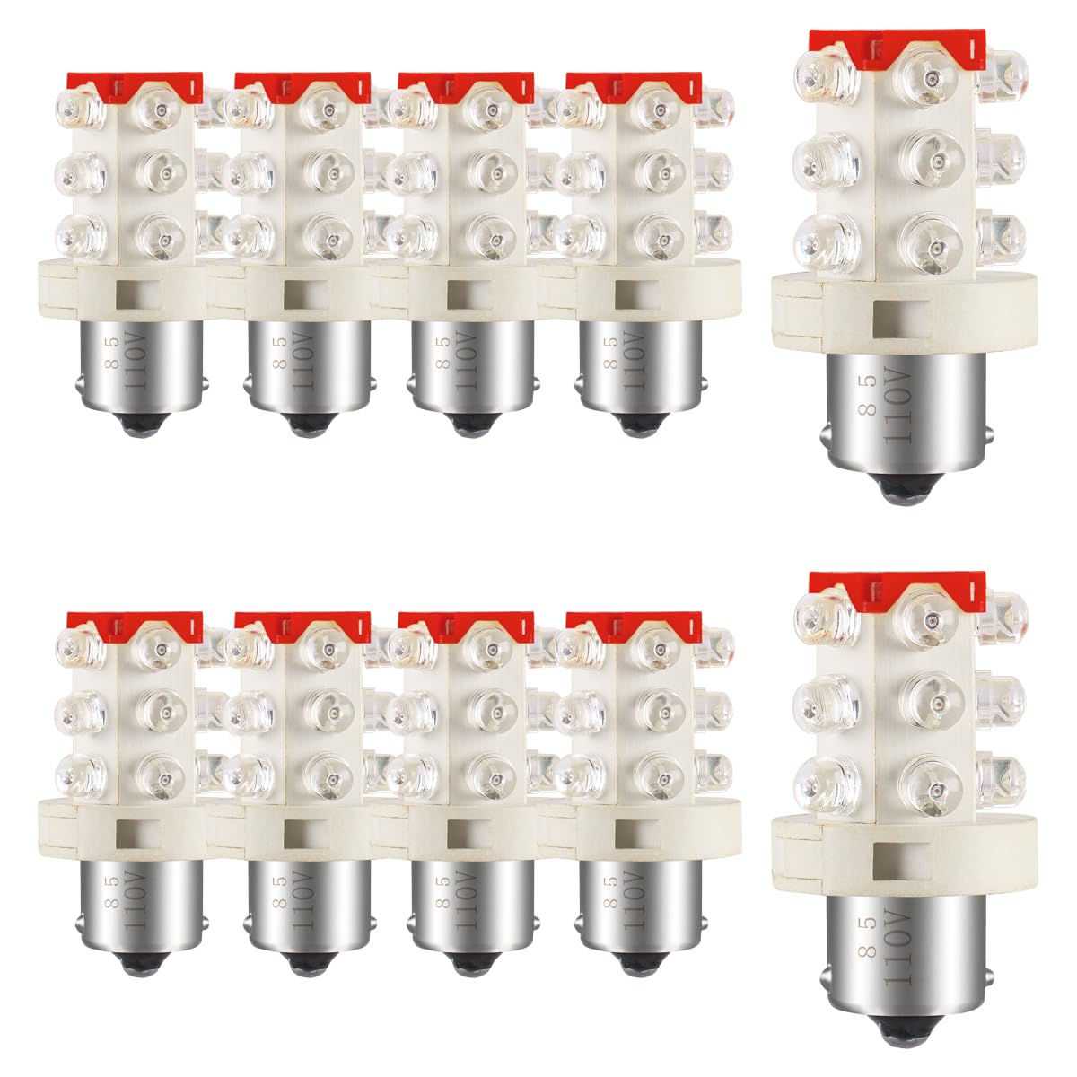 Baomain 110V LED Bulb Accessories of Industrial Signal Indicator Continuous Warning Light Pack of 10 (Red)