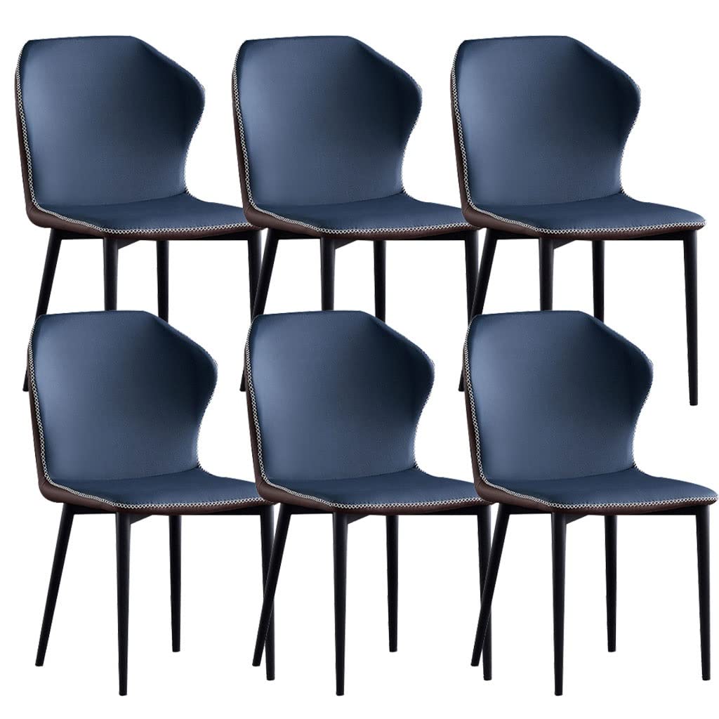 Chaises de salle à manger en cuir moderne et pieds robustes en acier au carbone