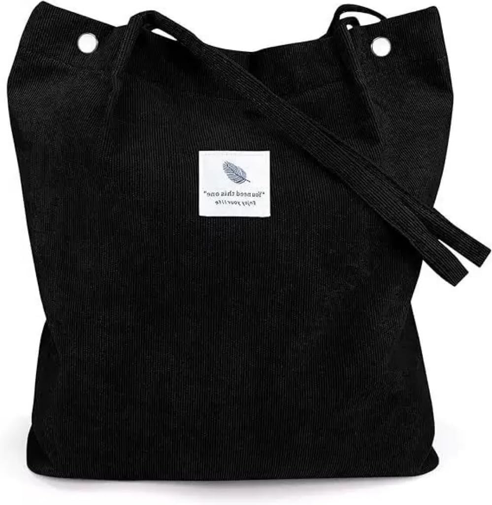 Canvas Tote Bag for Women, Large Capacity Corduroy...