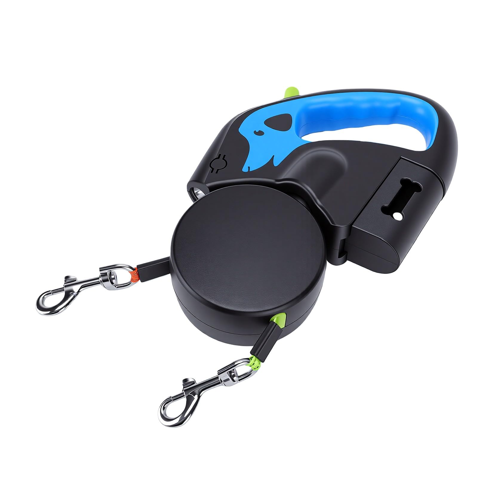 Laisse Rétractable pour Chien Double avec Conception à 360 ° sans Emmêlement pour Promener Deux Chiens, ABS et Nylon, 3 Mètres de Long (3 mètres / 9,84 Pieds)