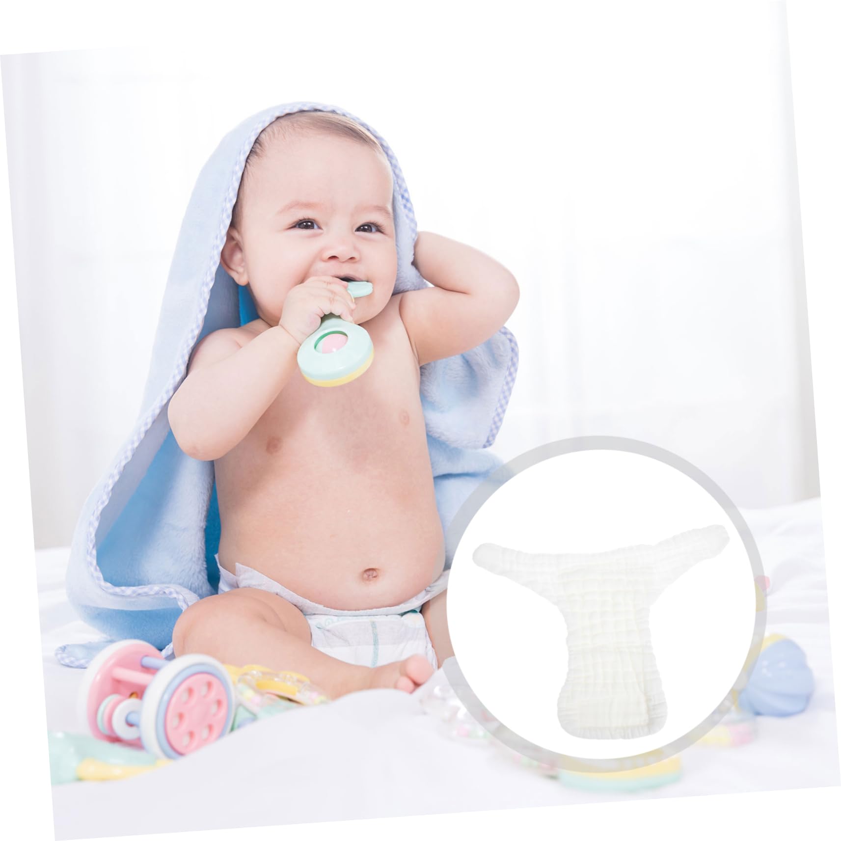 GOOHOCHY Newborn White Cloth Diapers 5 Pack Reusable Washable Diapers for Newborns