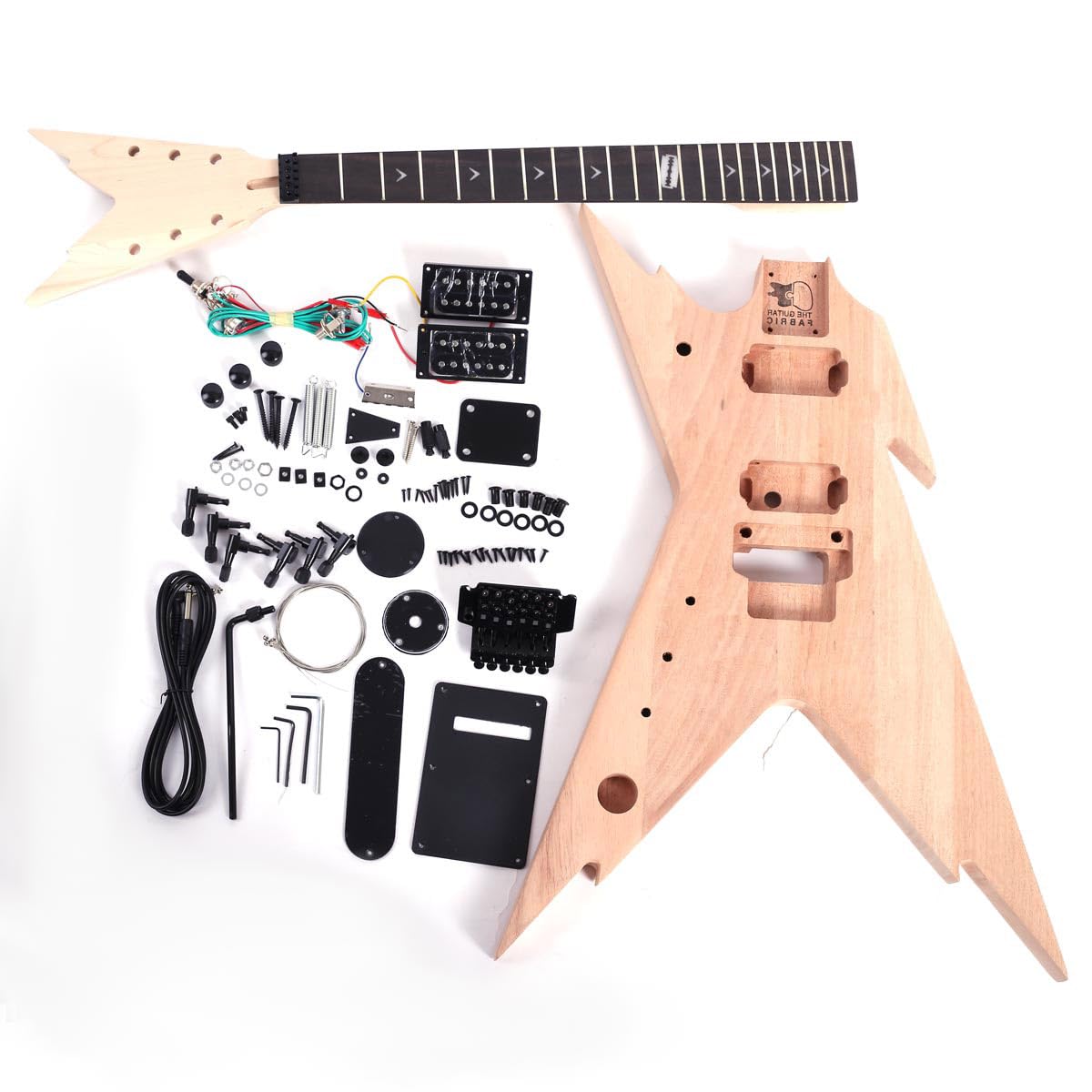 Guitare en Kit pour Gaucher- DiY Dean RB en acajou massif, touche en ébène - Les Beatles, Paul McCartney, John Lennon, RIngo Starr, George Harrison Guitare en Kit pour Gaucher- DiY Dean RB en acajou massif, touche en ébène