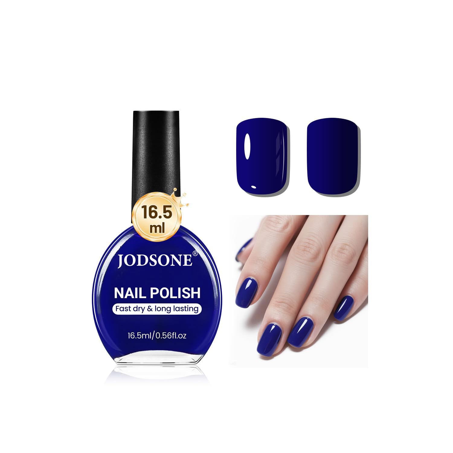 JODSONE 16,5 ml Dunkelblauer Nagellack Großes Volumen Schnell trocknender Nagellack, lang anhaltender Glanz, Fingernagel Zehennagel Nagelkunst DIY Home Reise Nailart Geschenk
