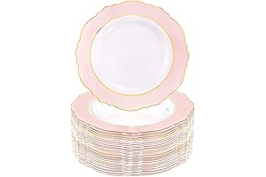WDF Decorative Pink Plastic Plates for Upscale Parties