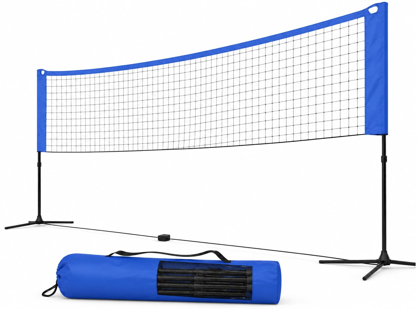 Red de bádminton de 3,1 m – Altura ajustable 107/105/150 cm y bolsa de transporte, red de nailon plegable, fácil de montar y desmontar, red deportiva ideal para tenis, fútbol, voleibol o voleibol de