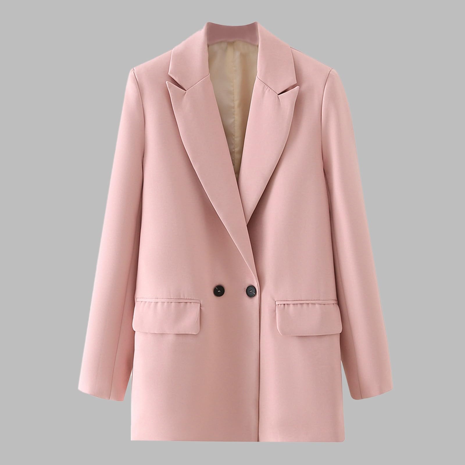 Chaqueta Blazer Mujer Invierno, Americana de Manga Larga con Cuello Solapa y Color Liso, Chaqueta de Traje Elegante para Trabajo y Uso Diario
