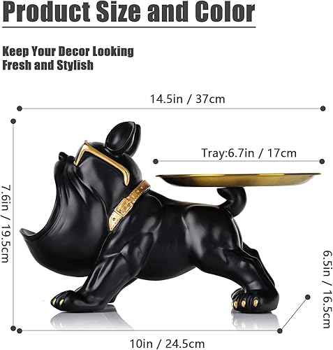 Miniatura 2 de Divertida bandeja de almacenamiento de bulldog francés, regalos de bulldog francés, cuenco para llaves de perro para mesa de entrada, accesorios de