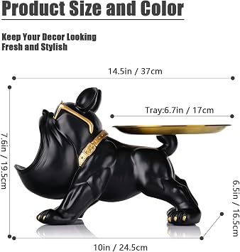 Fun French Bulldog Storage Tray,French Bulldog Gifts,Dog Key Bowl for Entryway Table,Cool Desk Accessories,Animal Statues,Candy Dish for Office Desk,Room Decor for Men,Unique Home Decor