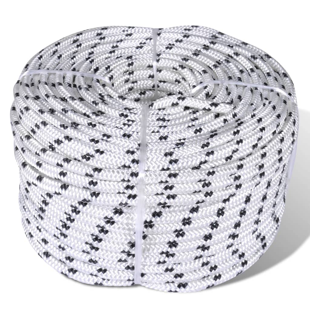 vidaXL Polyester Boat Rope 8 mm White 250 m