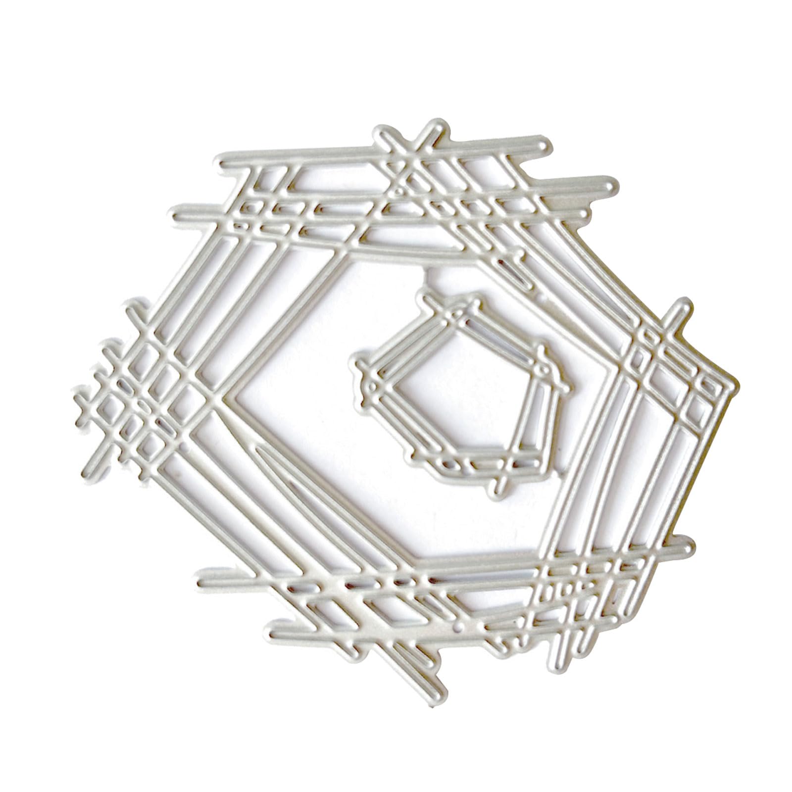 MAYJOYDIY Set 4 Fustelle Metalliche Per Scrapbooking - Forme Geometriche Mosaico Sfondo (102x142 Mm)