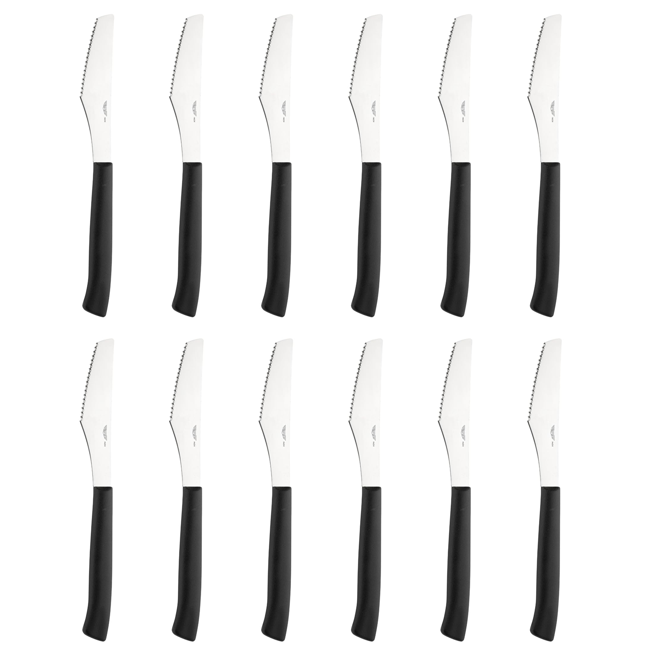 PINTINOX Prima Collection Coltelli Pizza Set 12 pz Acciaio Inox Manico Nero